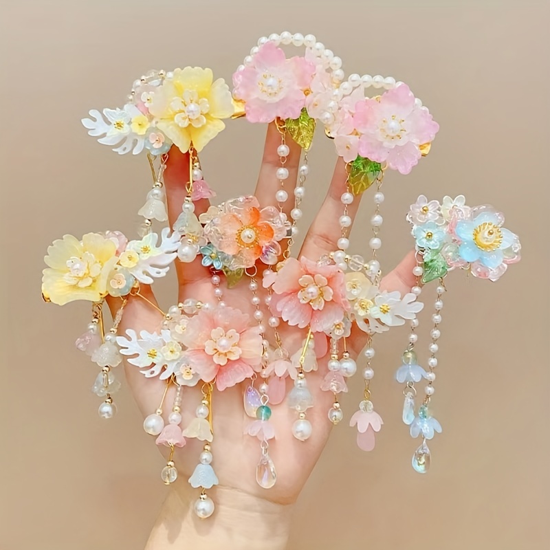 Chinese flower deals hair clips