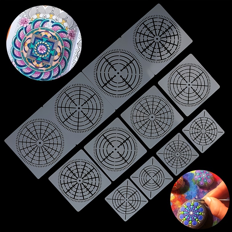 Mandala Stencils Painting Reusable Mandala Bullseye Dot - Temu