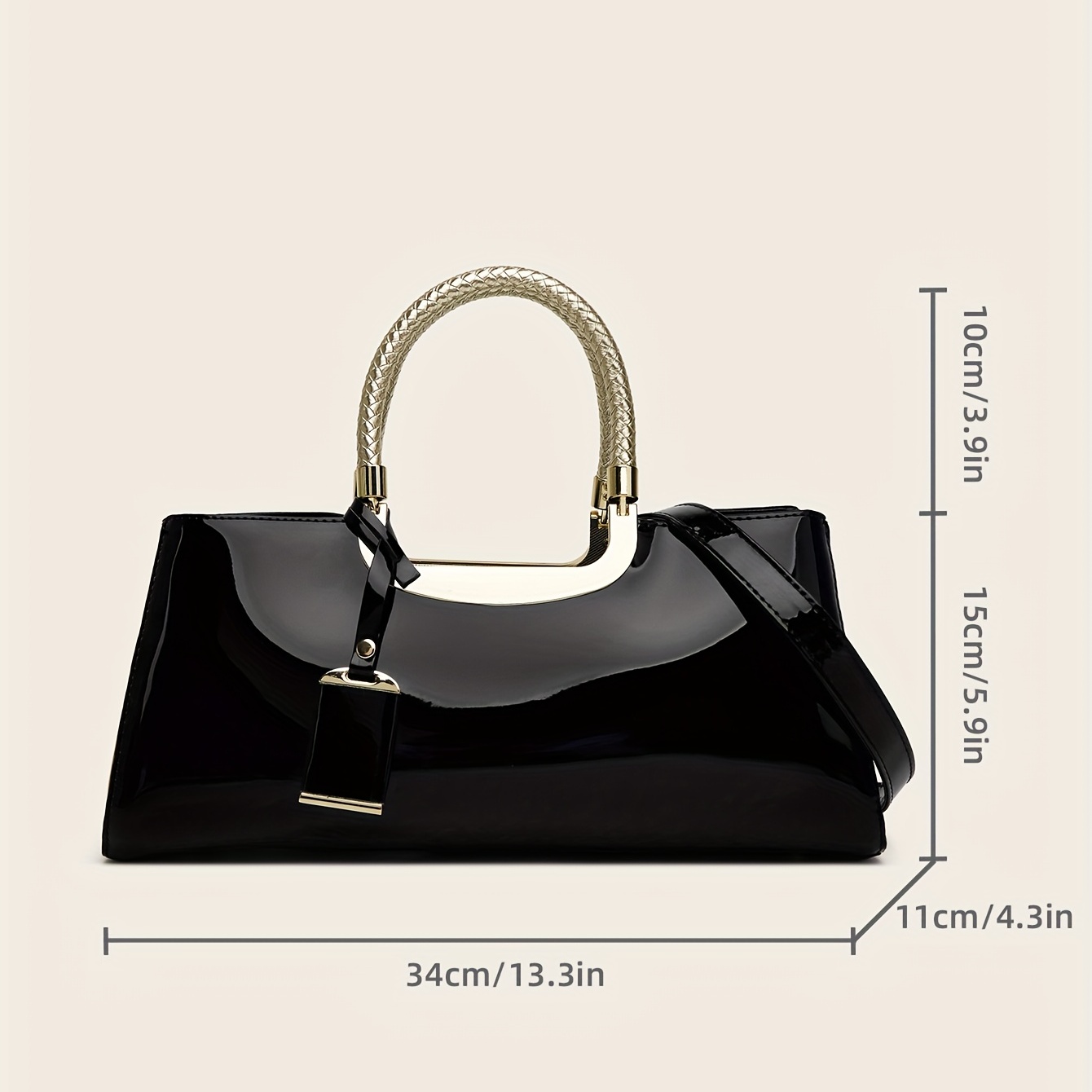 Patent leather satchel