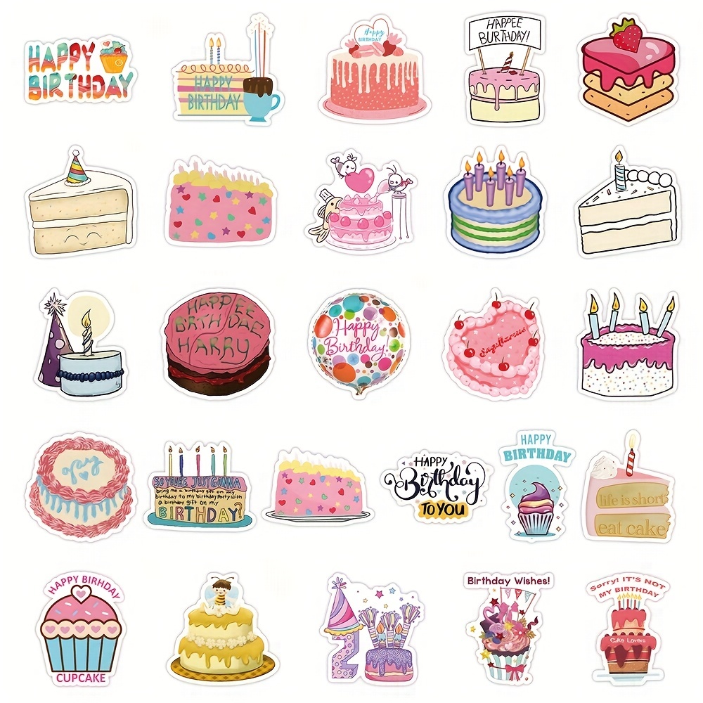 50pcs Candy Stickers Cute Desserts Candy Cake Donuts Waterproof Vinyl Stickers Guitar Luggage Notebook Water Cup Phone Waterproof Decorative