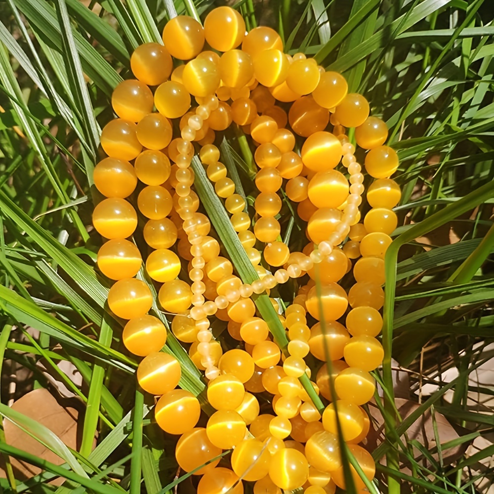 6mm 10mm Golden Cat's Eye Beads for DIY Jewelry Making