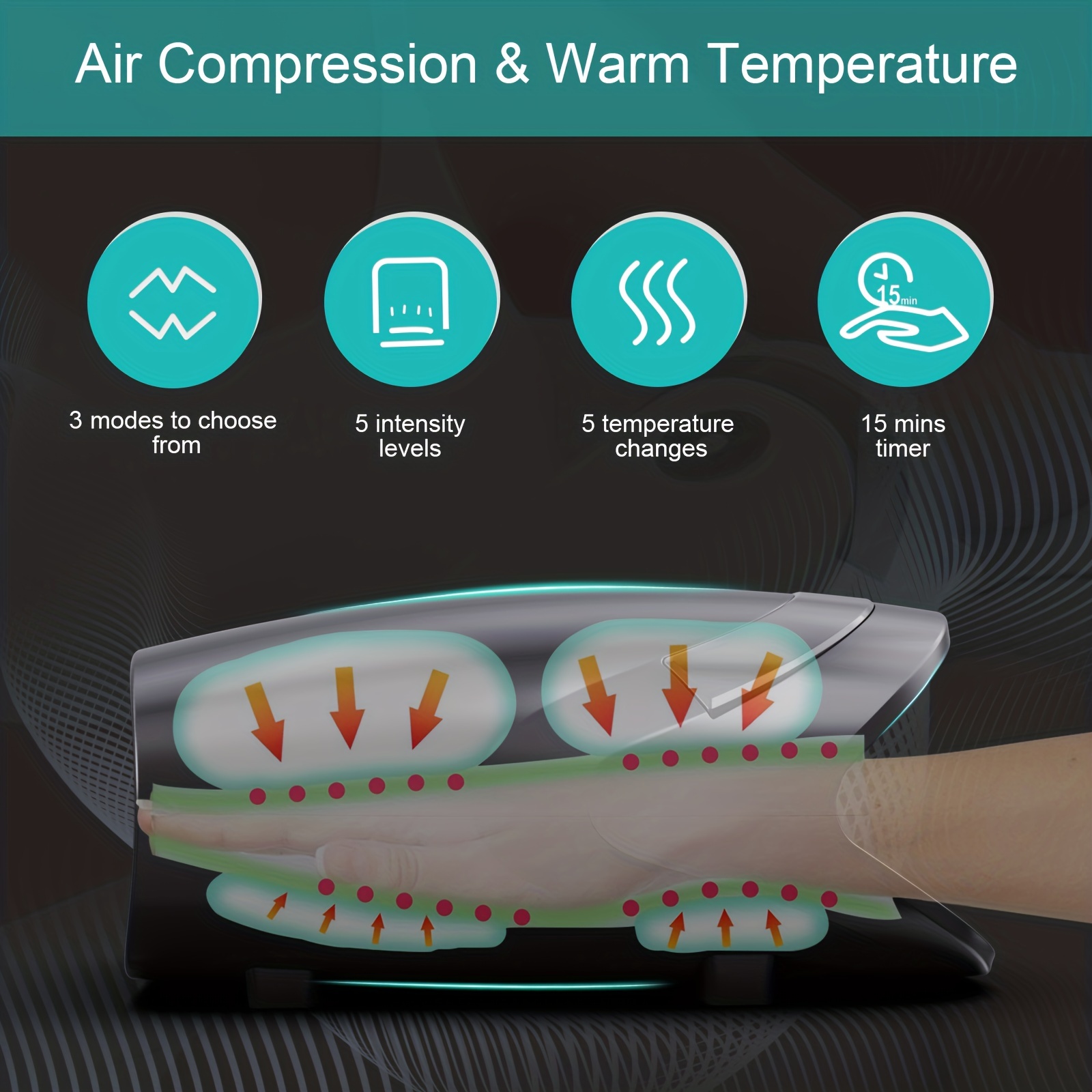 Smart Hand Massager With Compression Heating For - Temu