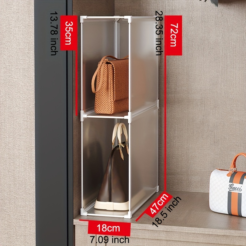 Clear Closet Organizer For Handbag & Tote Bag, Detachable Hanging