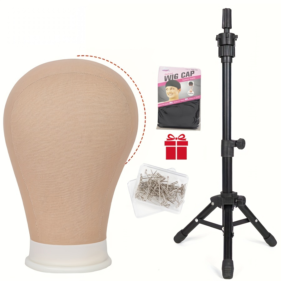 Wig Stand Wig Tripod With Mannequin Canvas Block Head Adjustable Tripod  Stand Wig Making Kit Free Gift With Wig Stocking And T Pins, Free Shipping  For New Users