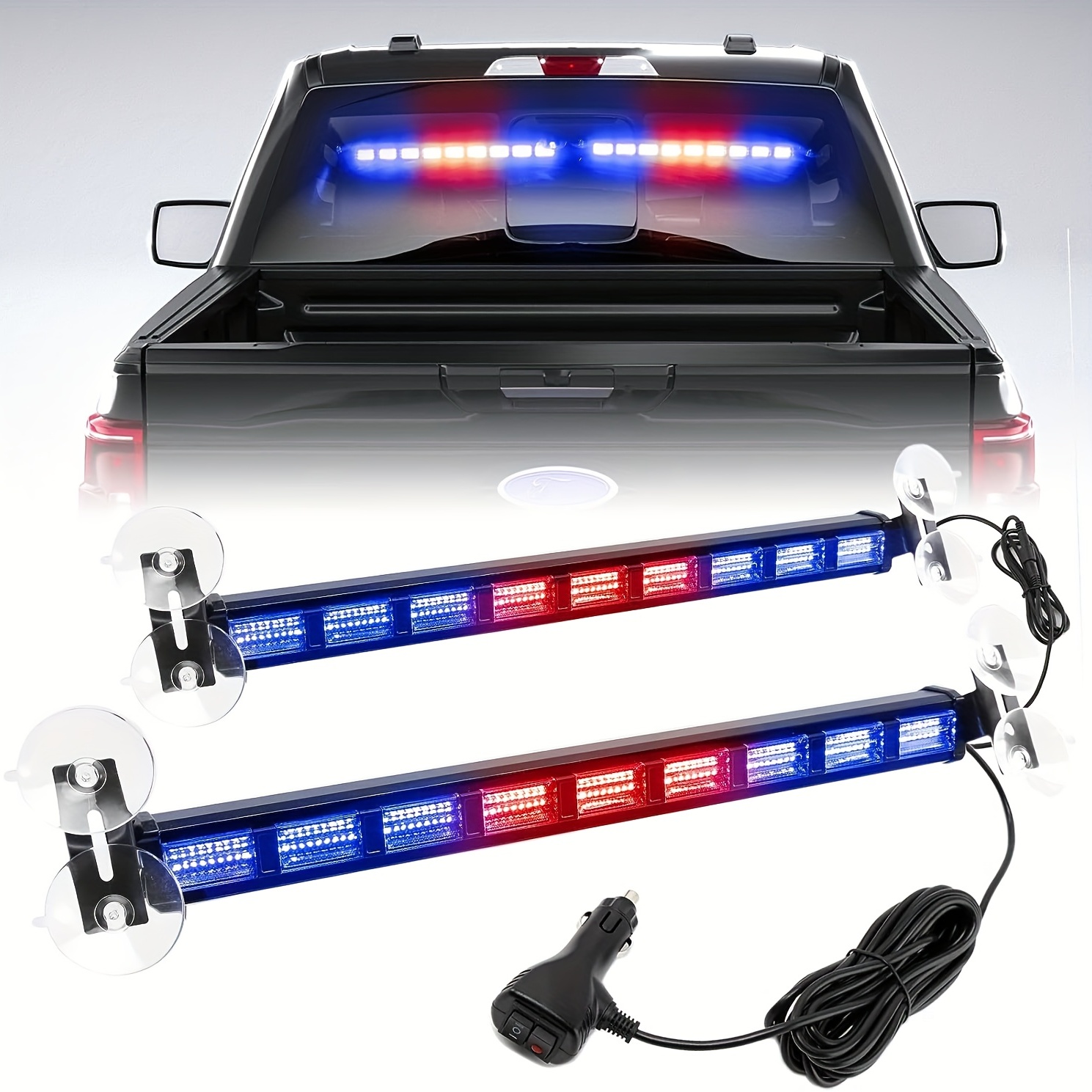 4 In 1 Red Blue Emergency Strobe Lights Police Lights With