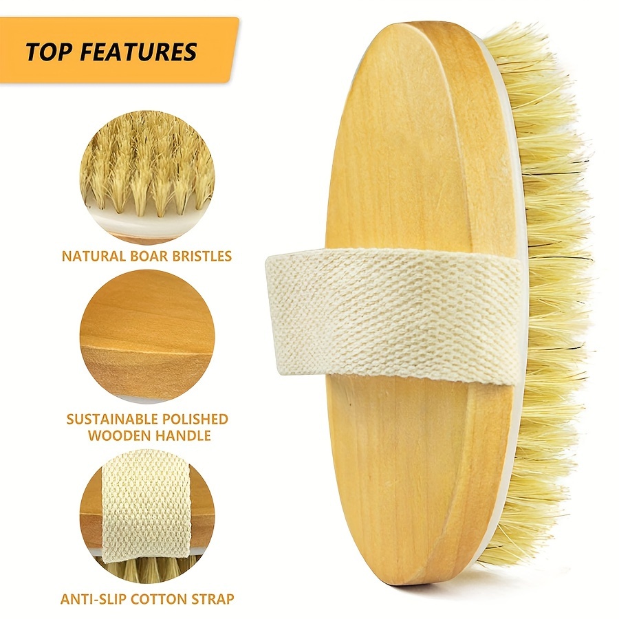 1pc Dry Brush Body Brush Exfoliating Body Scrub Perfect Skin Natural  Bristle Dry Skin Brush Cellulite Care Lymphatic Drainage Improved Blood  Circulation Medium Intensity Bathroom Accessories, Free Shipping New Users