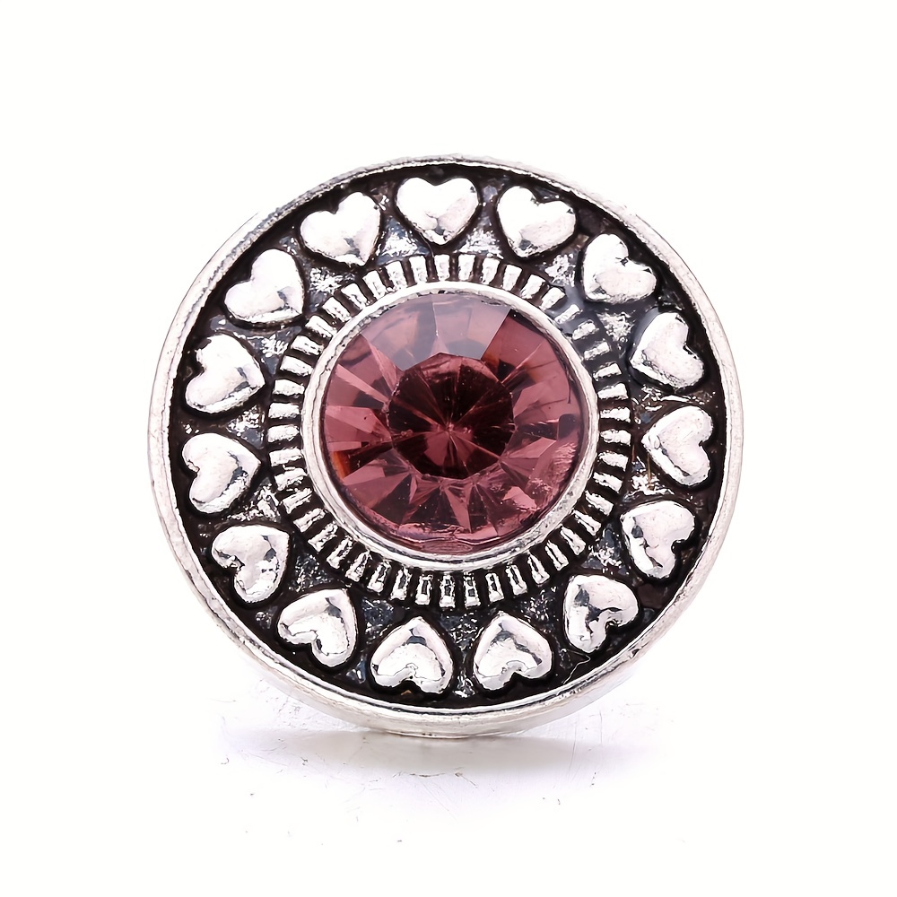 Crystal Round Button Bracelet Pendant DIY Accessory Women