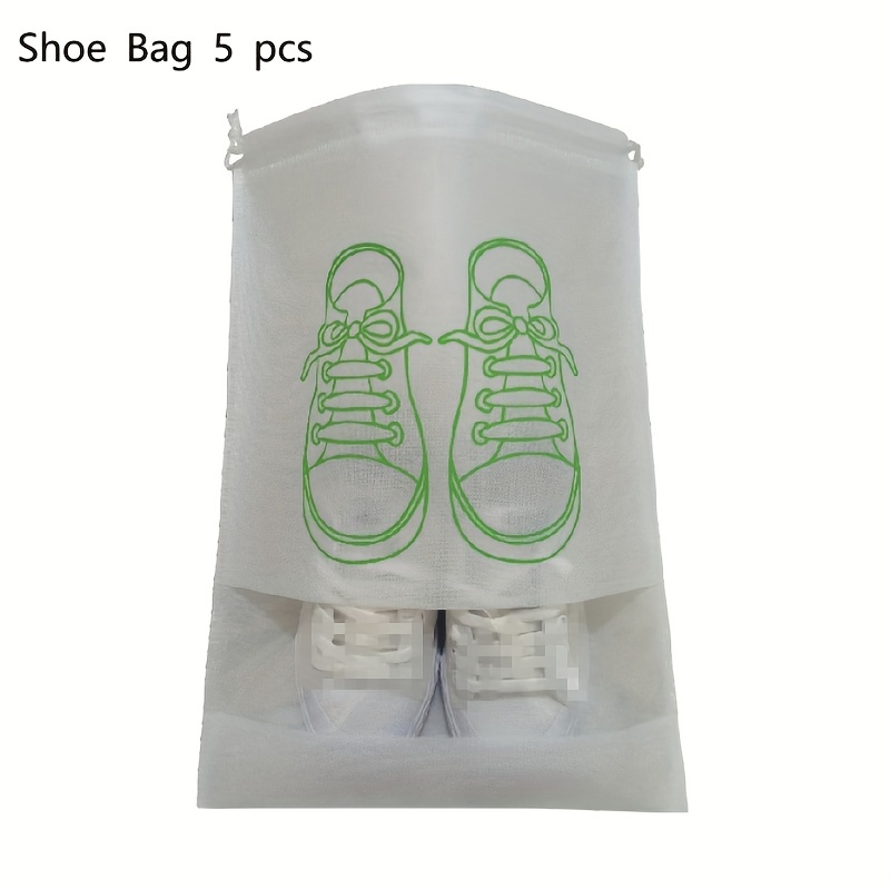 5pcs Shoes Storage Bag Closet Organizer Non-woven Travel Portable
