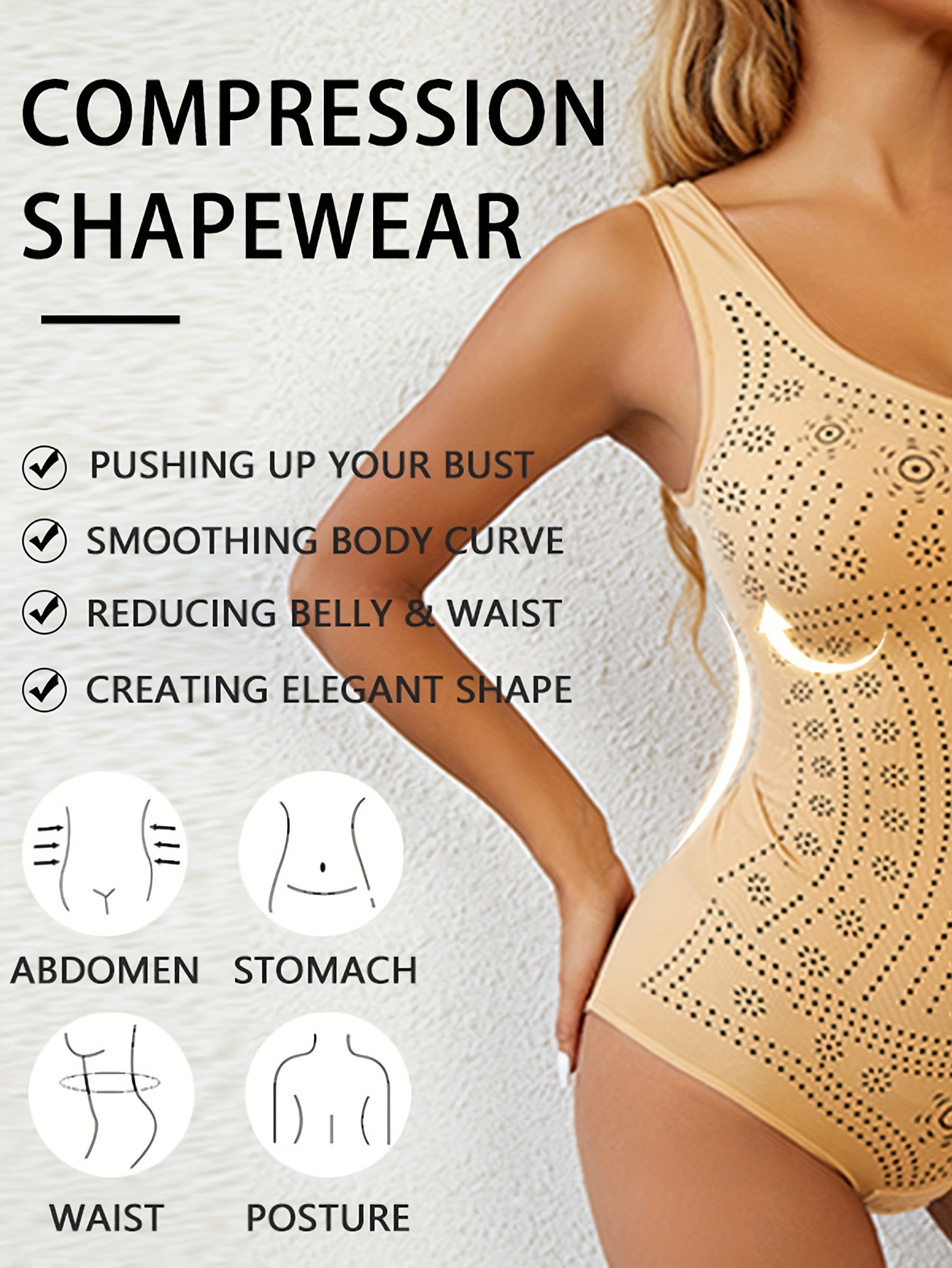 Full Body Tummy Control Shapewear  Push Abdomen Reducing Shapers