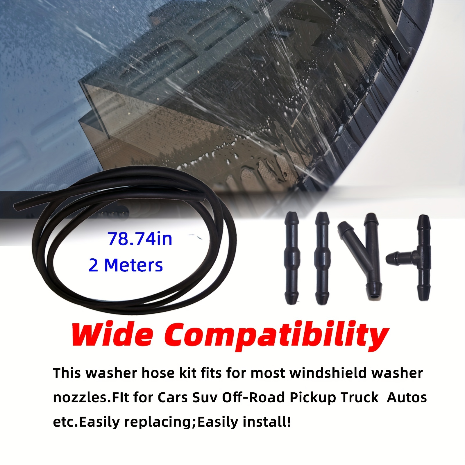 Windshield Wiper Fluid Washer Jet Spray Nozzle with Rubber Gasket for JEEP