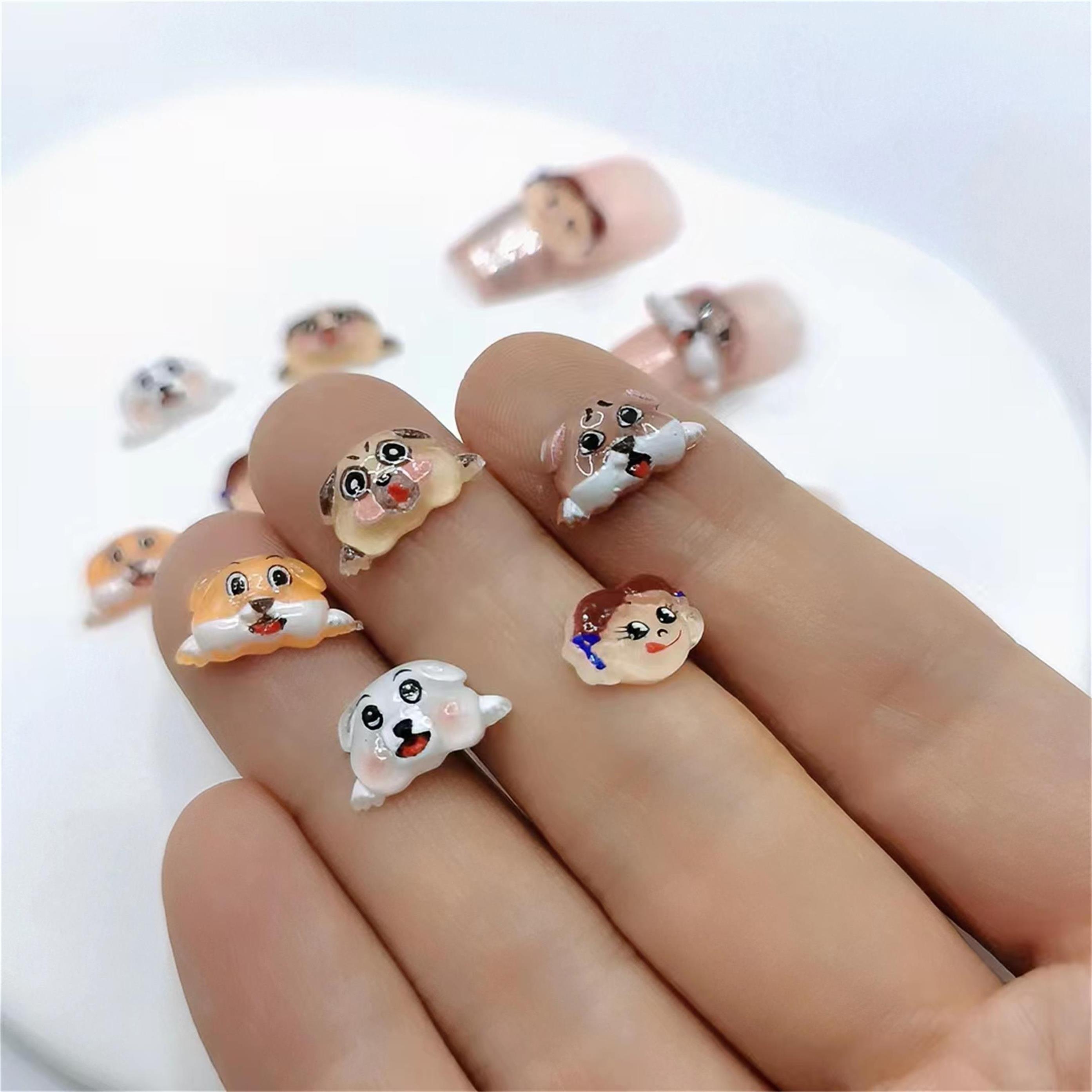 Resin Kawaii Cartoon Animal Nail Charms flat Scrapbook - Temu