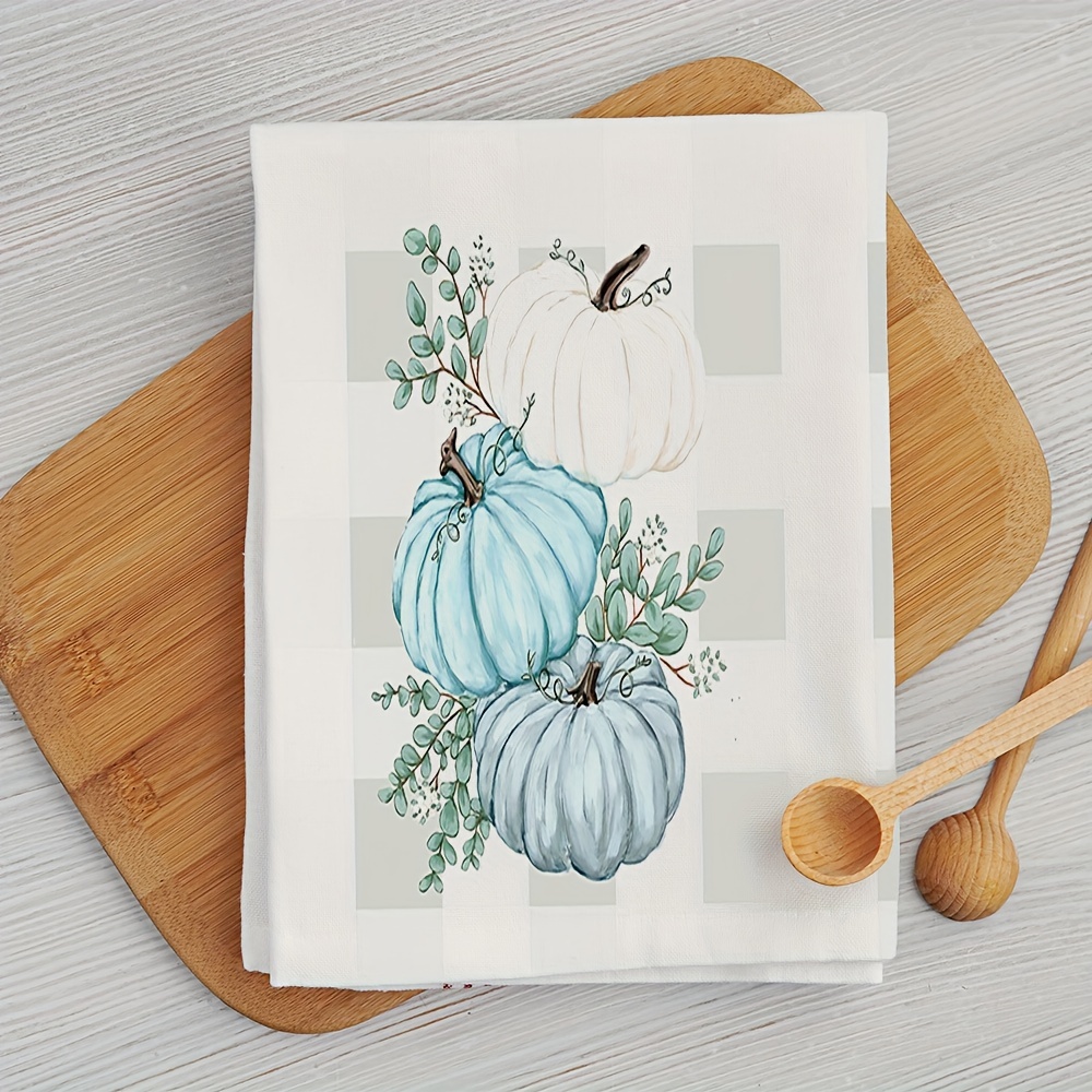 Polyester Dish Cloth Fall Dish Towels Watercolor Pumpkin - Temu