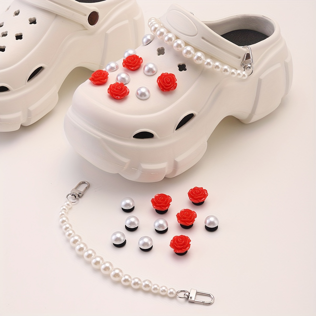 12pcs/set Glitter Love Bear Novelty Cute Shoe Croc Charms PVC Shoe