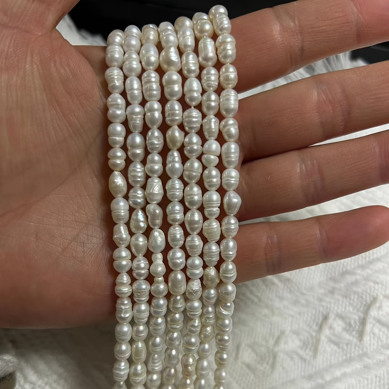 Cheap snowflake Flowers Shape Imitation Pearls Nonporous Beads Handmade DIY  Bracelet Jewelry Accessories Making 80pcs