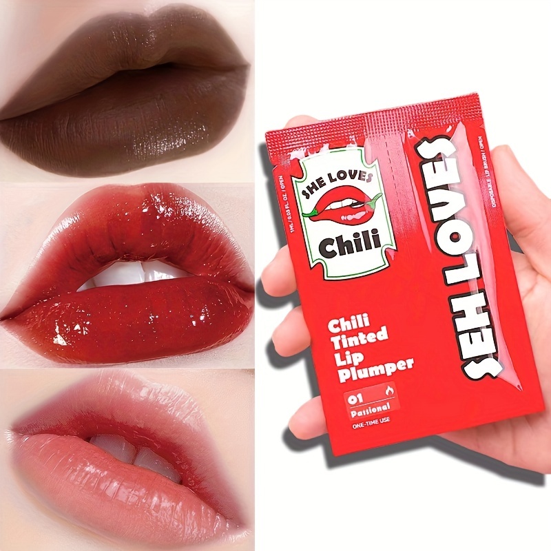 Chili Tinted Lip Plumper Lip Enlargement Lip Lip Glaze Shiny Dewy Finish Lip Oil With Matching