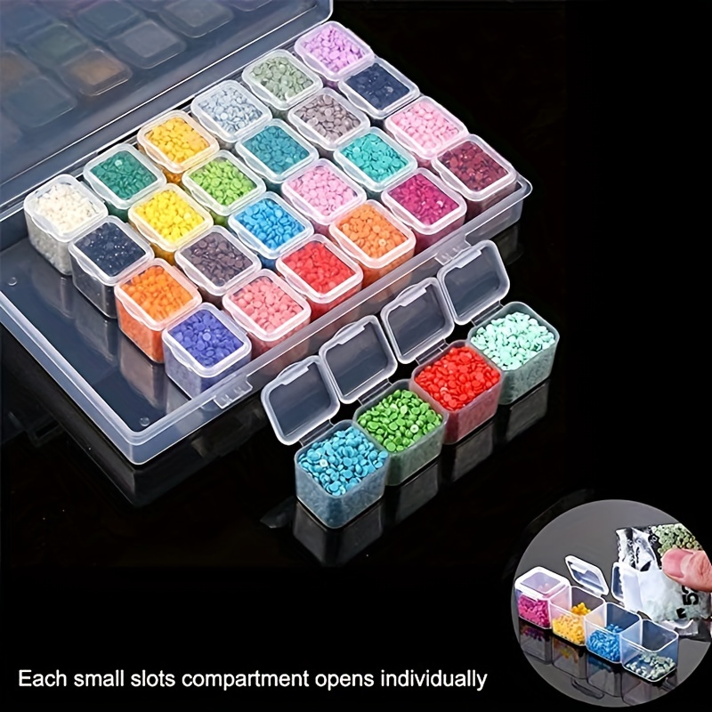 Nail Charm Storage Box 28/56 Girds Adjustable Plastic Boxes