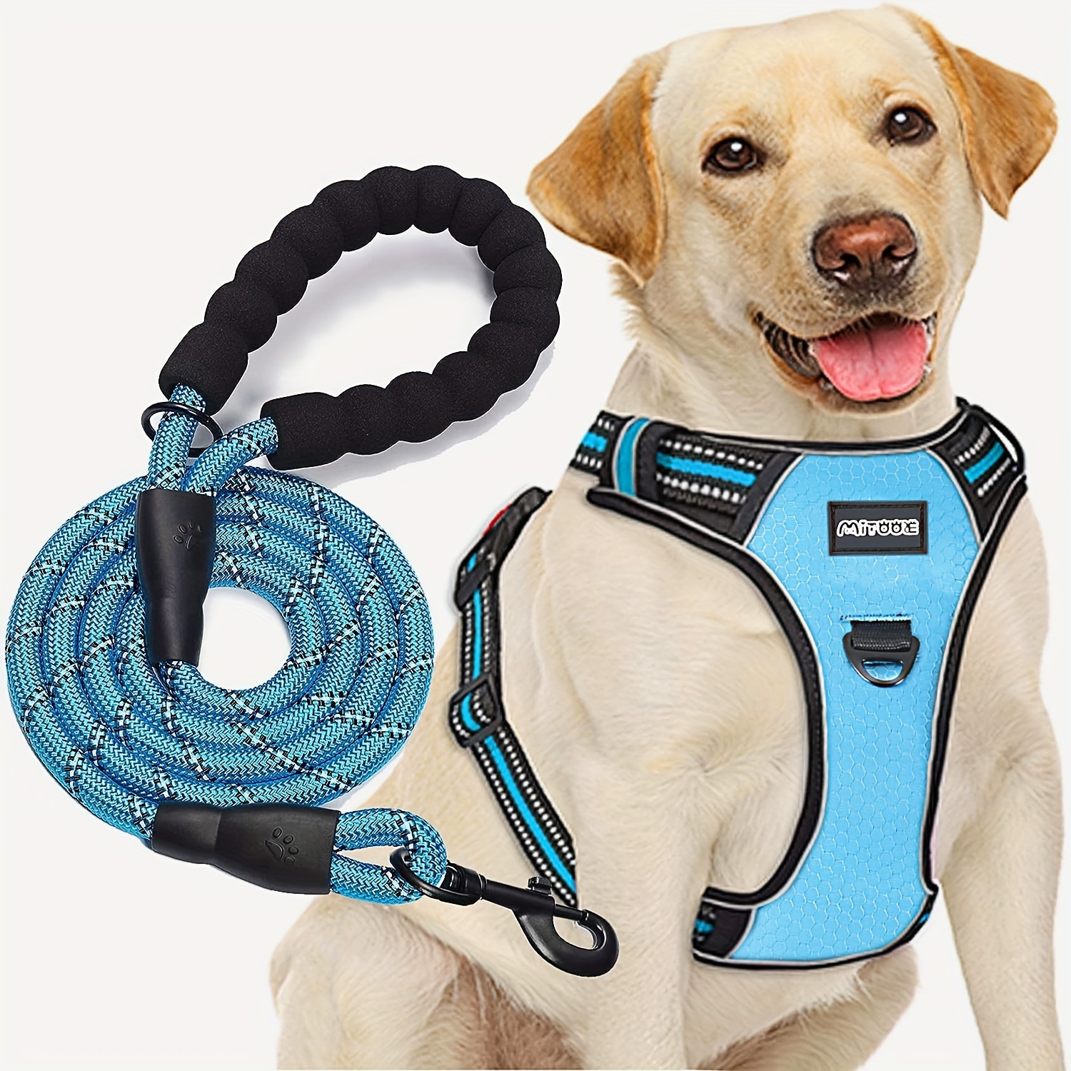 No Pull Dog Vest Harness Traction Rope Set Adjustable Soft - Temu United  Kingdom