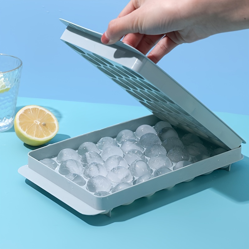 1pc ice cube tray with lid mini ice ball maker mold ice cube mold trays ice trays with 33 grids for freezer sphere ice cube tray ice ball tray making details 4