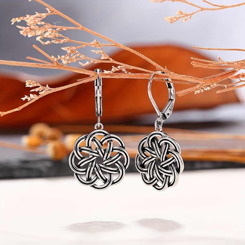 vintage inspired flower knot drop earrings women copper base Temu