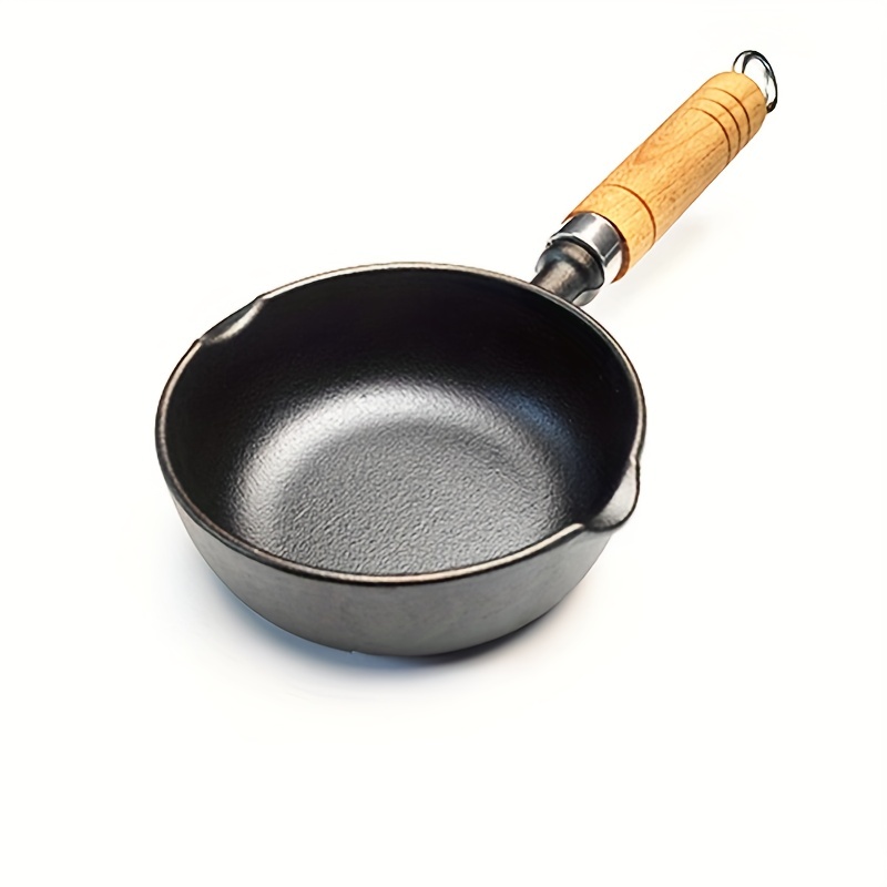 Mini Cast Iron Skillet With Wooden Handle - Perfect For Baking , Eggs,  Cakes, And More - Durable And Non-stick Cookware For Kitchenware - Temu