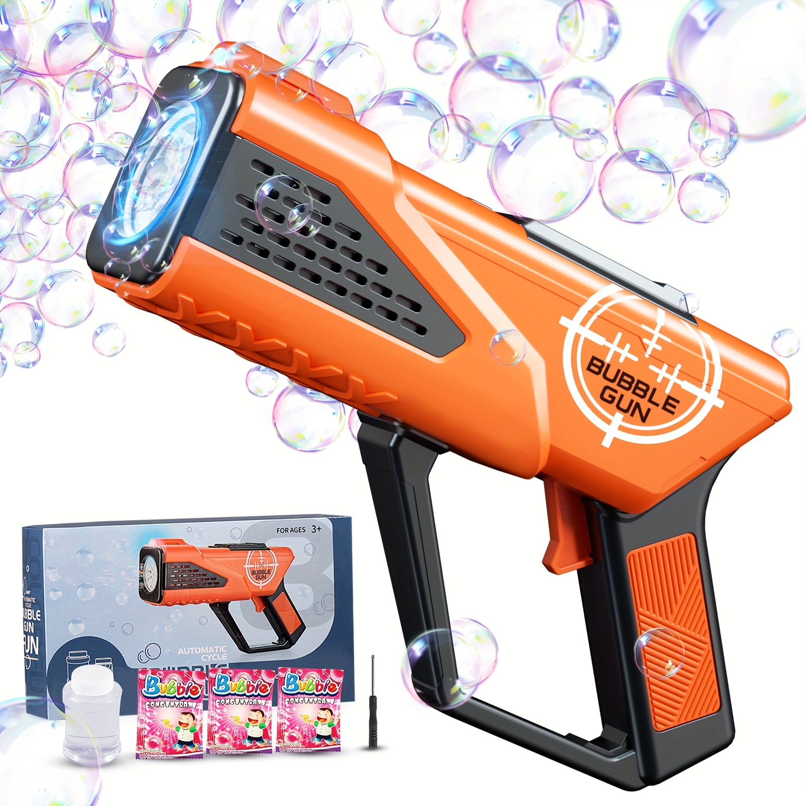 Electric Bazooka Bubble Maker Gun 32 Holes Dinosaur Soap Bubble