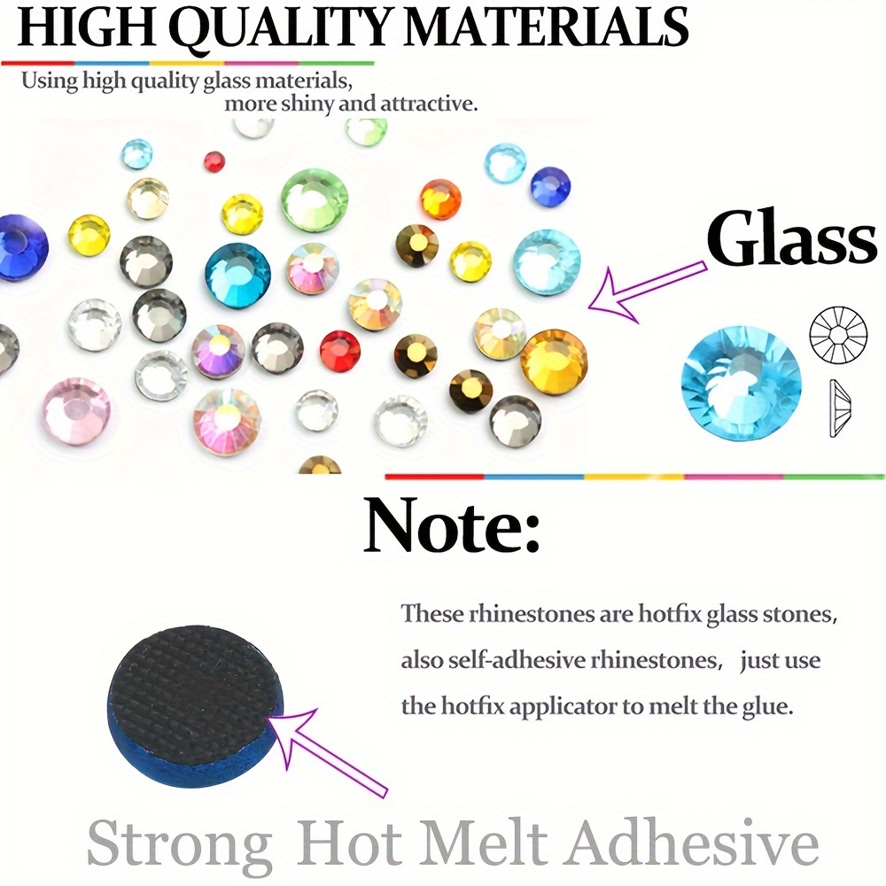 Queenme 1440pcs AB SS20 Hotfix Rhinestones 20Ss Flatback Crystals for Clothes Shoes Crafts Hot Fix 5mm Round Glass Gems Stones Flat Back Iron on