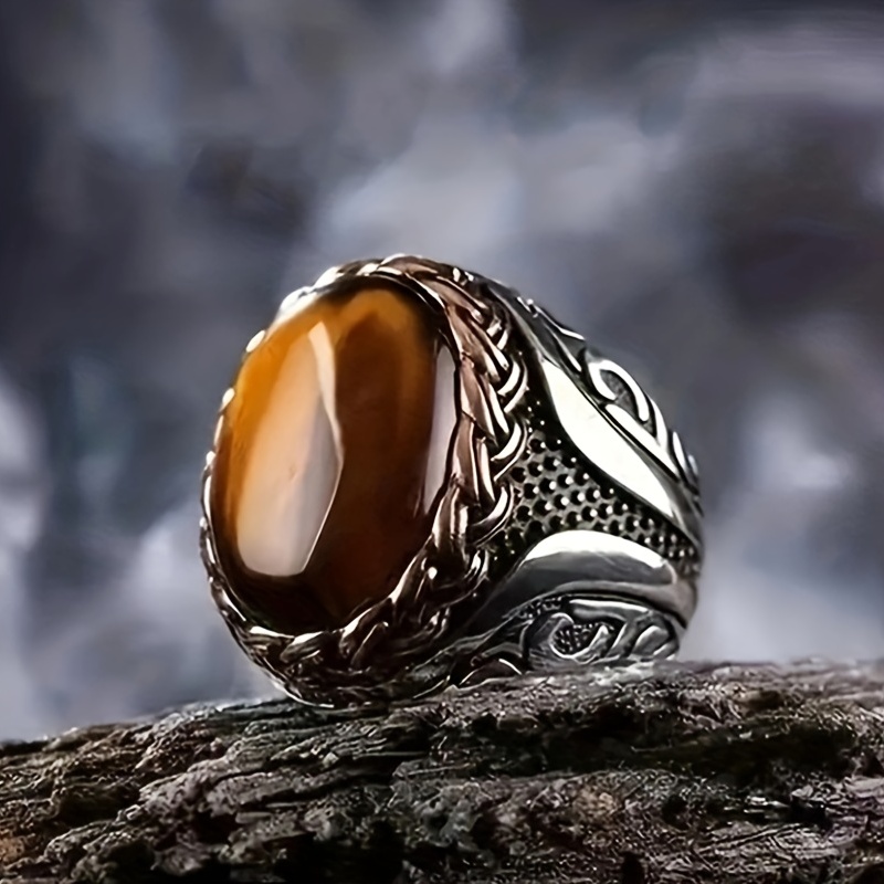 Men's Vintage Tiger Eye Ring, Anniversary Gift