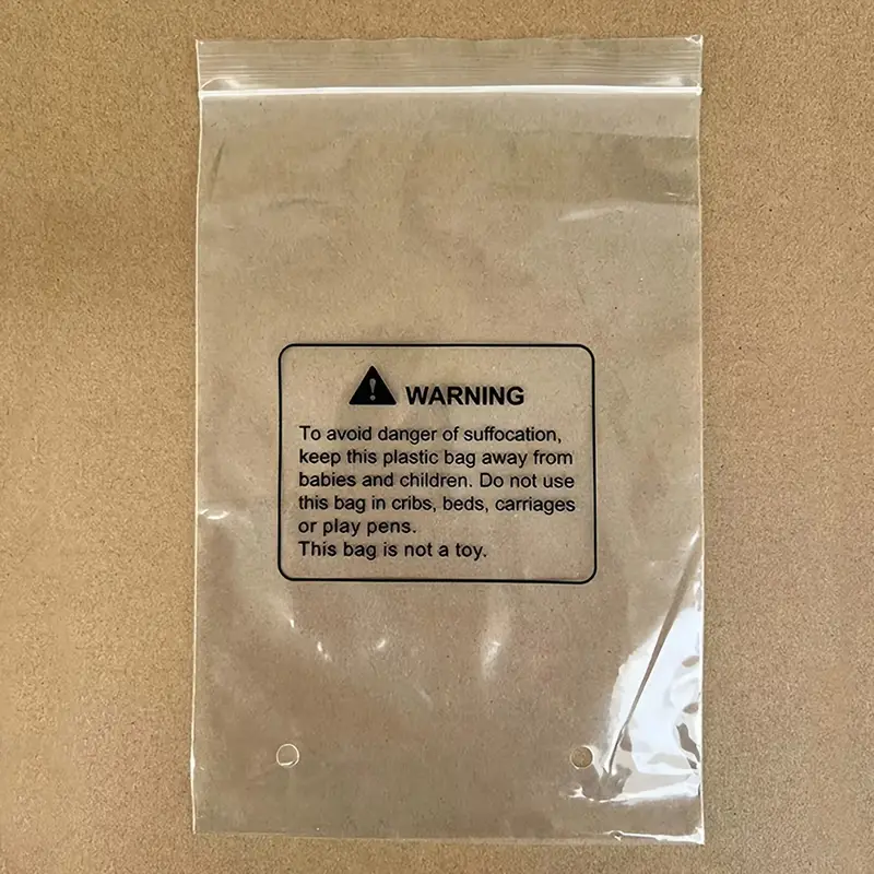 Warning Clothing Zipper Bag Clothes Packaging Bag Frosted - Temu