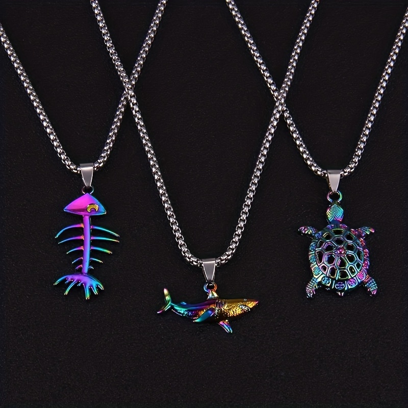 Men's Stainless Steel Ocean Series Pendant Necklace