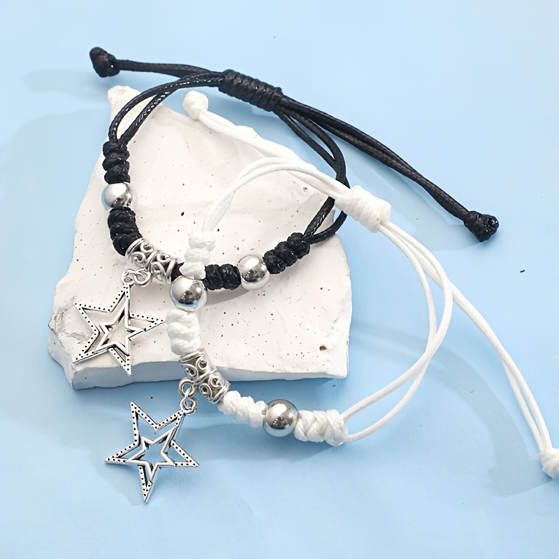 2pcs Men's Star Bracelet Hand Rope Set