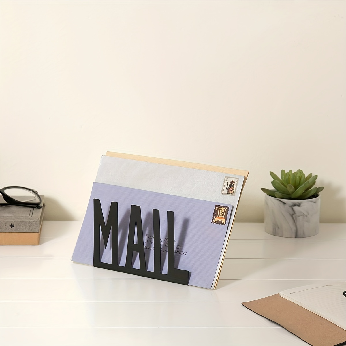 Desktop Mail Storage Holder Envelope Storage Rack Hollow Temu