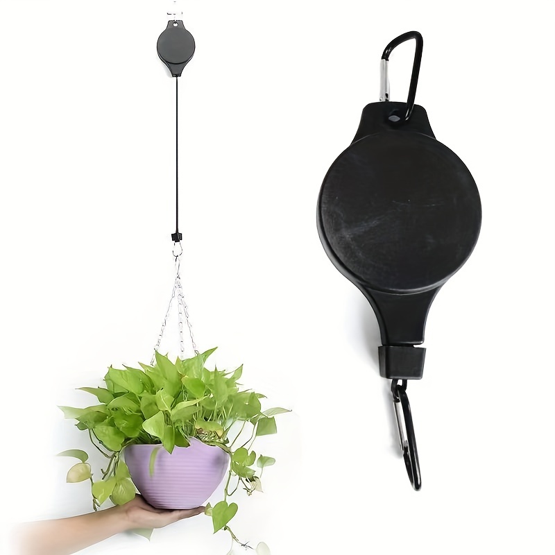 2pcs Pulley Type Plant Hooks, Retractable Plant Hook Pendant For Hanging  Baskets Pots, Adjustable To Any Hanging Basket Height, Improve Plant Light  Ti