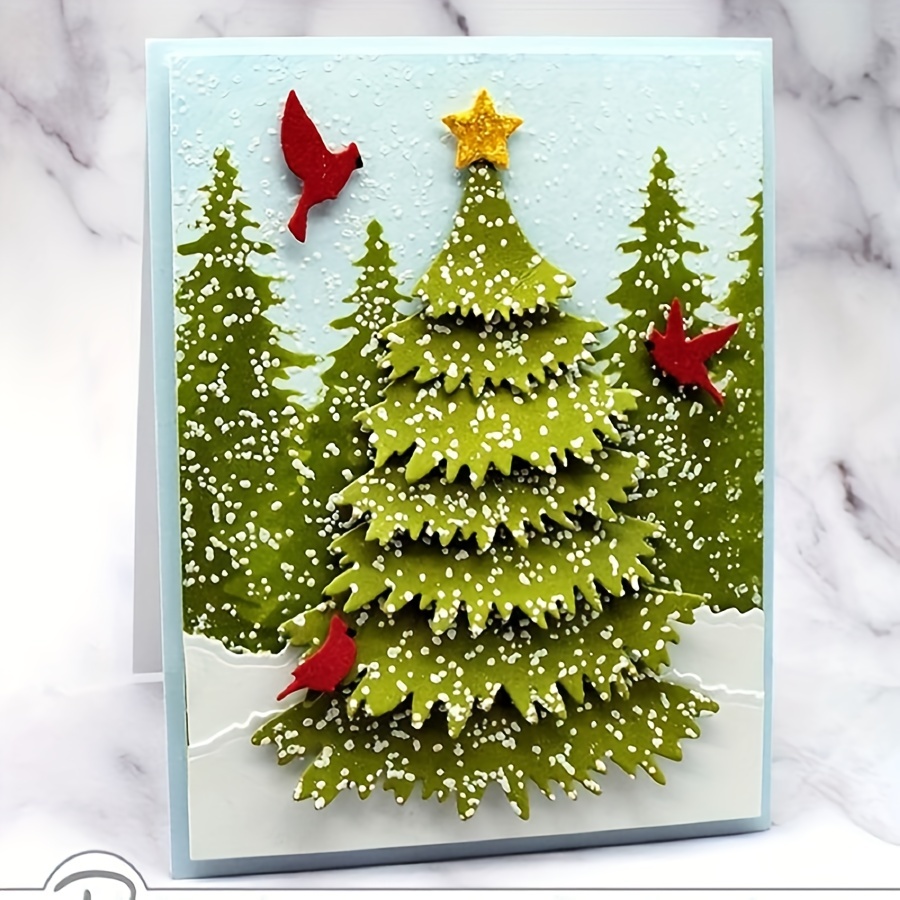 Christmas Star Tree Die Cuts For Card Making Happy New Year - Temu