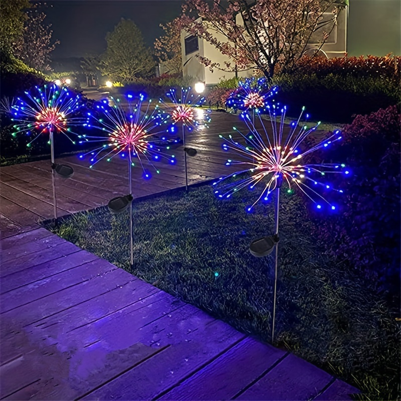 Solar Fairy Lights Waterproof Outdoor Firework Lights - Temu