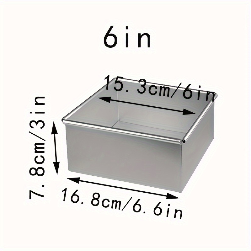 Image of 1pc 4/5/6/8/9/10 Inch Square Aluminum, Anode Bottom Cake Mold Baking Supplies, Multi-specification Base Removable Diy Baking Mold