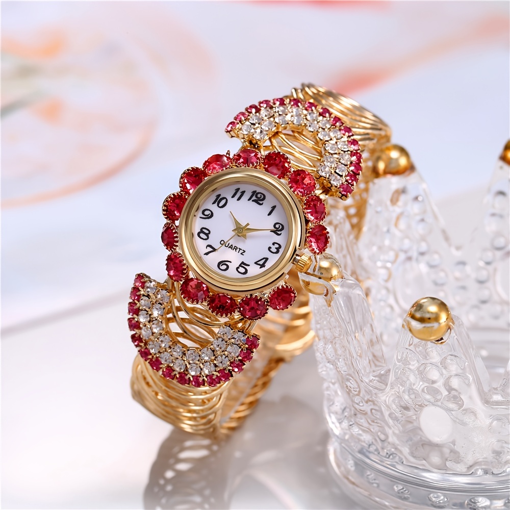 Bohemian Starry Luxury Ladies Rhinestone Quartz Bangle Watch Fancy Women Watches  Jewelry Sophisticated And Stylish Women Watch - Temu