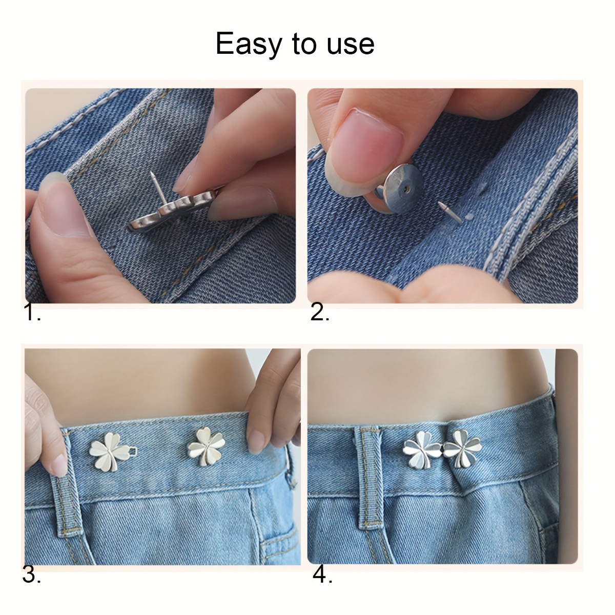 1PC Waist Tightener Adjustable Waist Buckle for Jeans, No Sewing Required  Star Button Adjuster for Pants and