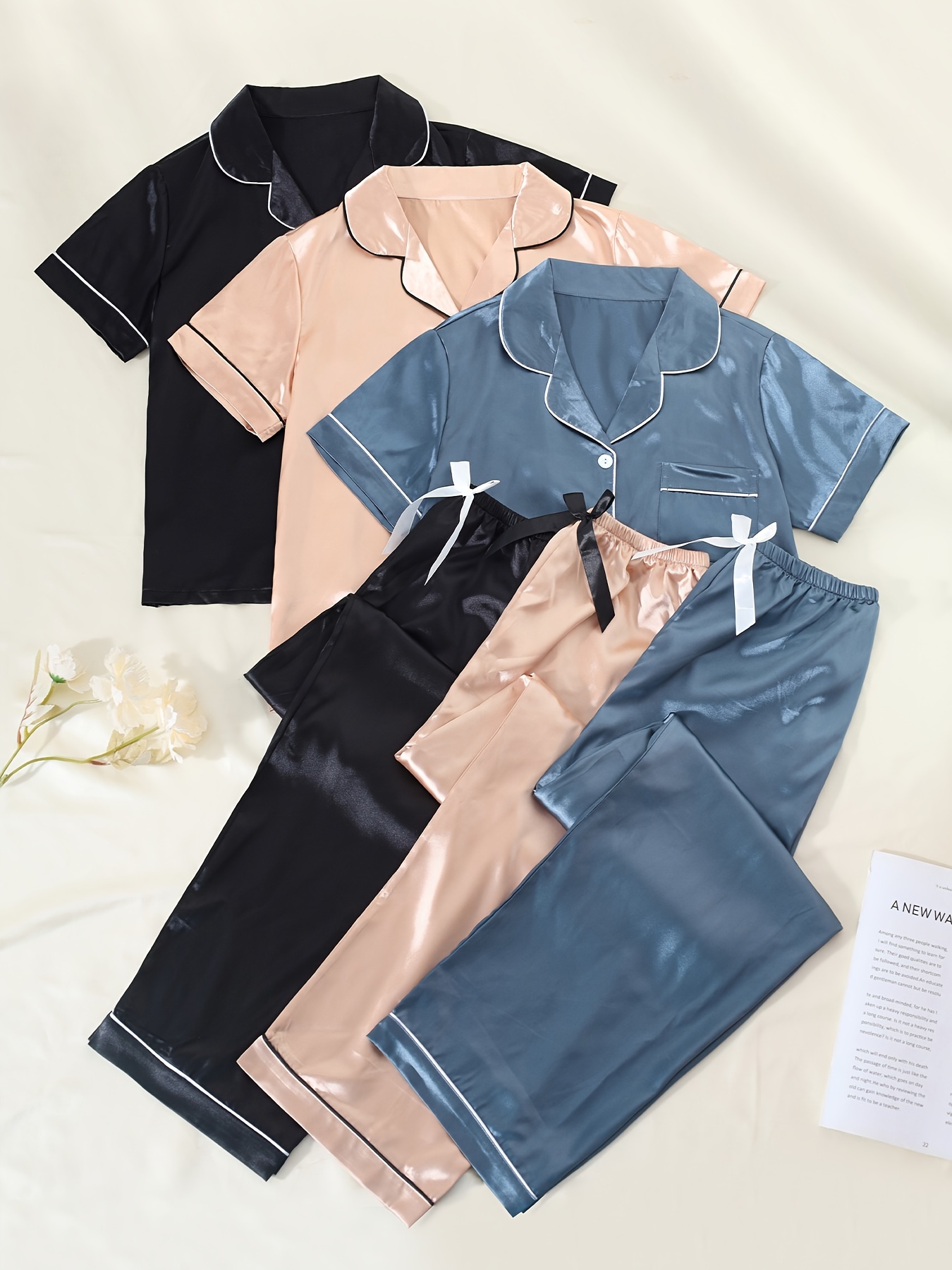 Girls Silk Satin Pajamas Set Soft Lightweight Button Top - Temu Canada