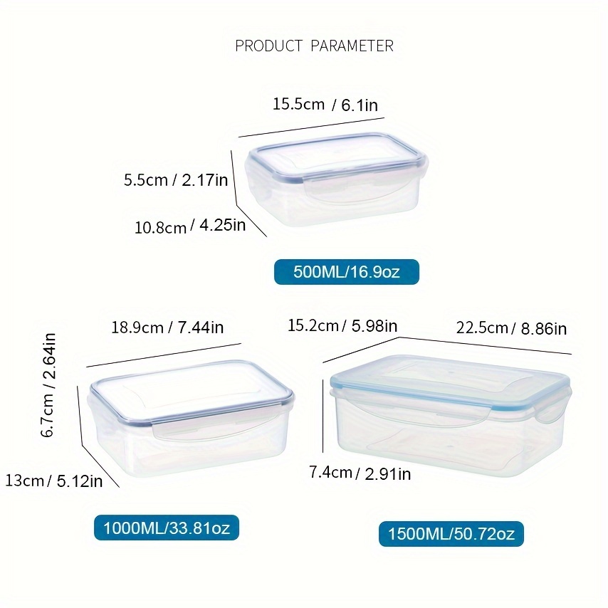 Freezer Crisper Bowl Set, Square Lunch Box, Freezer Crisper, Lunch Box,  Rectangular Food Storage Box, Microwaveable With Lid Removed - Temu