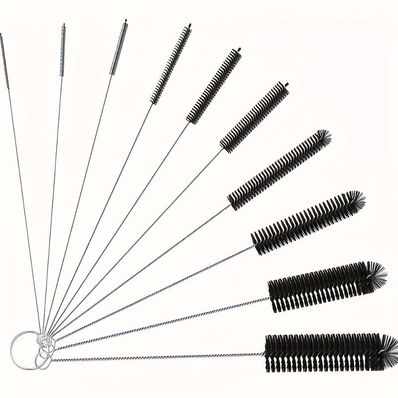 Dish Brush Set of 4 with Bottle Water Brush Dish Scrub Brush Straw Brush  Black