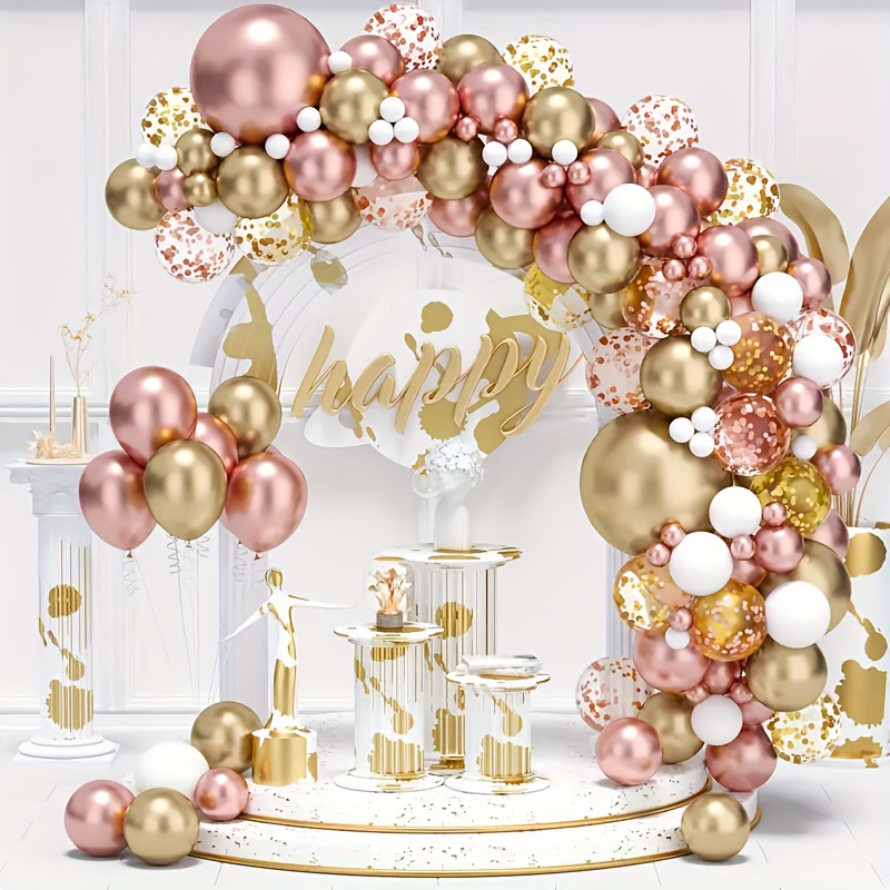 Set Di Palloncini Per Decorazioni Di Compleanno In Oro Rosa Perlato 74  Pezzi Con Anello Di Fiori Ad Arco Decorazione Per Feste Sfondo Decorazione  Per