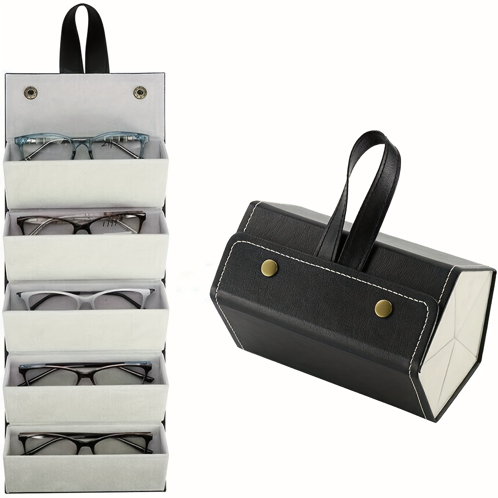 1pc Mens Sunglasses Organizer 3 5 Slots Glasses Storage Case