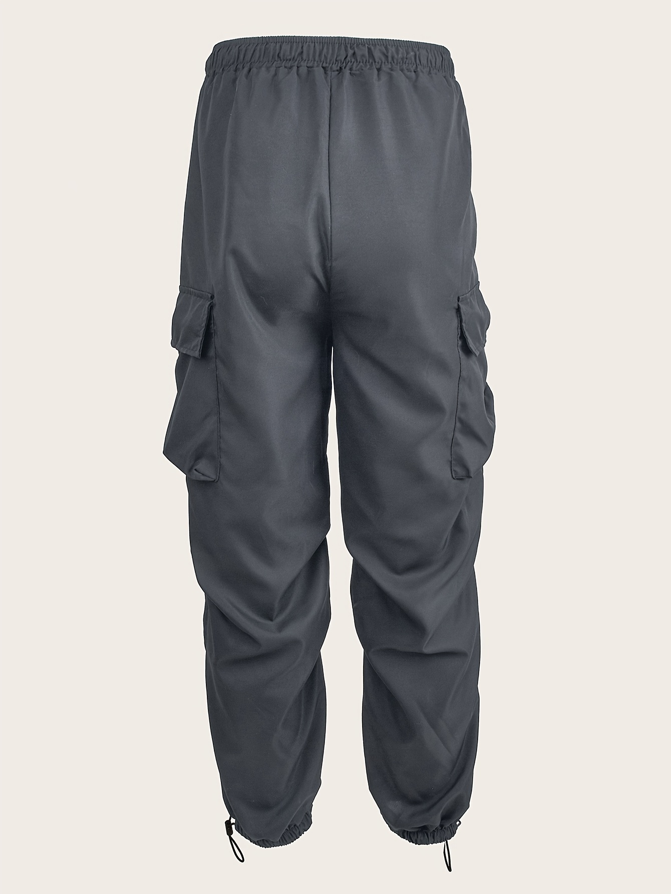 Trendy Baggy Cargo Pants Men's Black Multi Flap Pocket - Temu