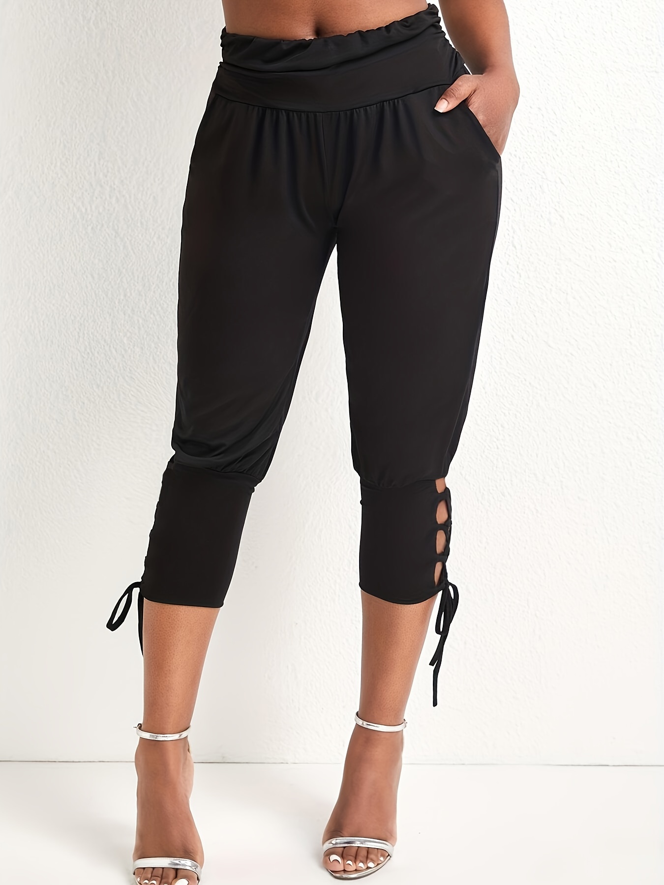 Ruched capri clearance pants