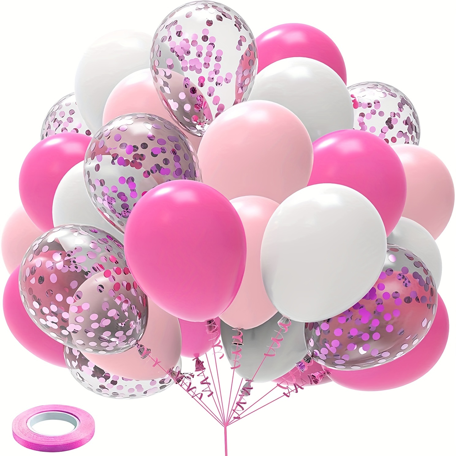 Paquete de 100 globos de látex rosa intenso y rosa claro de 12 pulgadas  para el día de San Valentín, niñas, mujeres, cumpleaños, baby shower