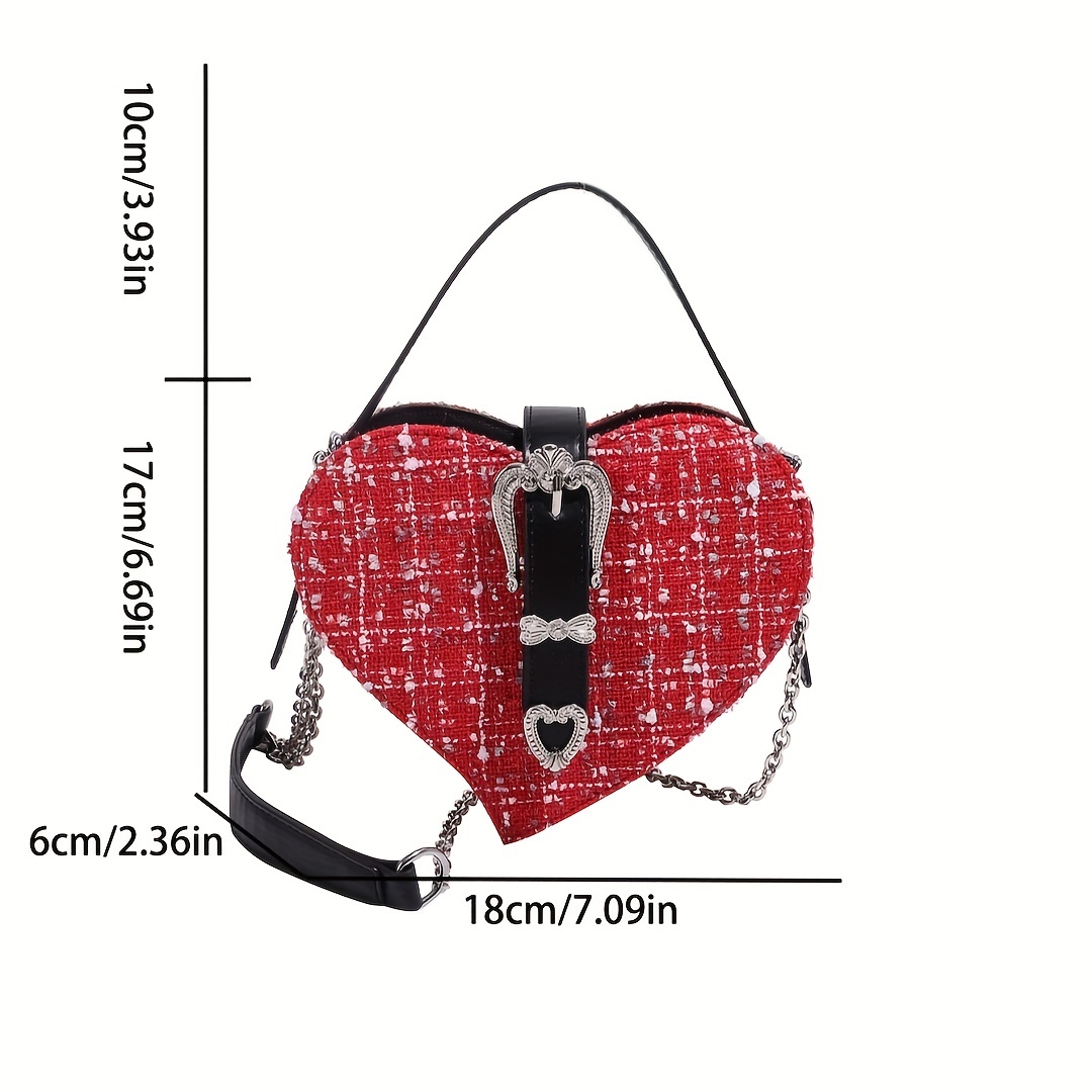 Mini Heart Shaped Novelty Bag, Y2k Fashion Crossbody Bag, Women's