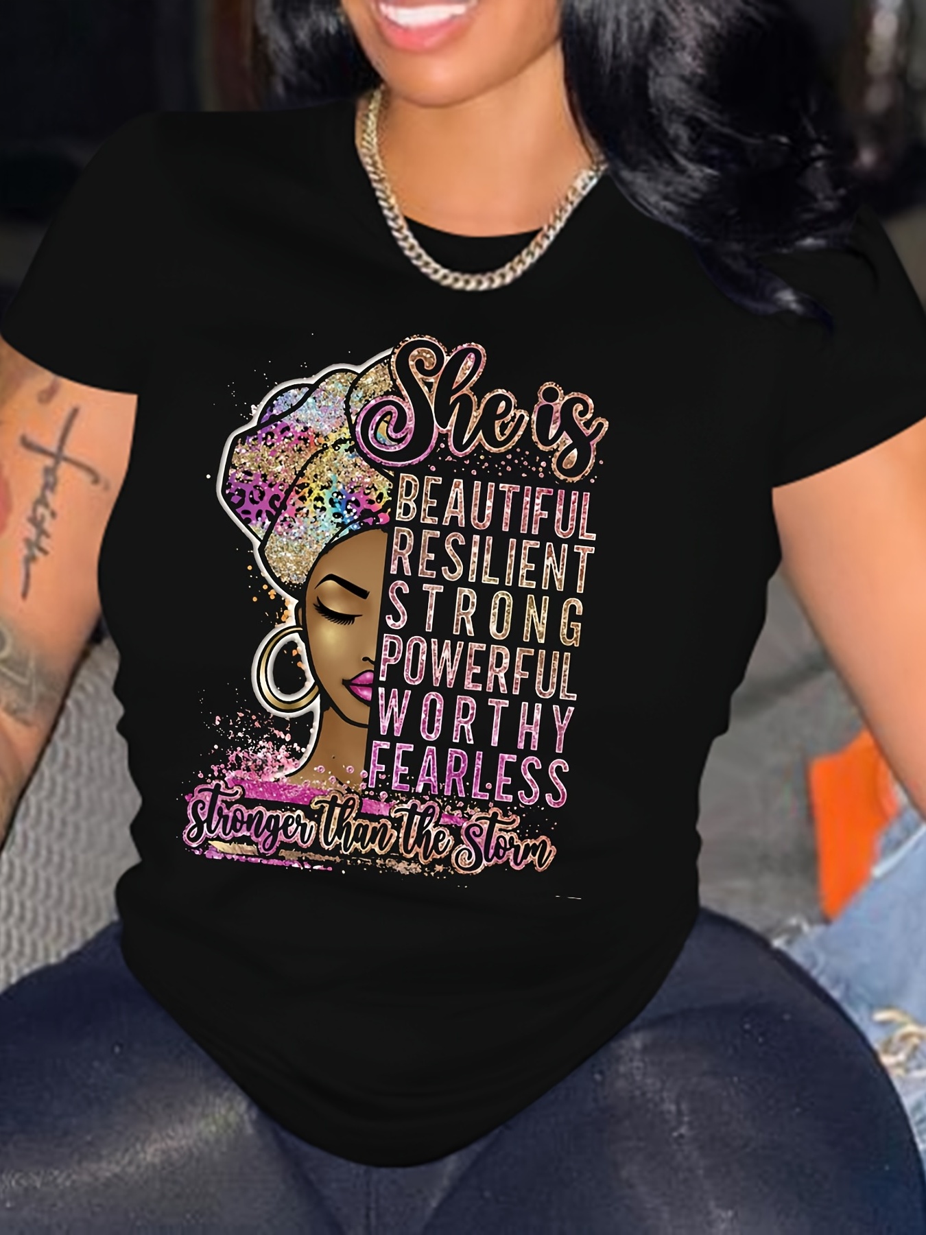 Plus Size Casual T shirt Women's Plus Handwritten Letter - Temu Canada