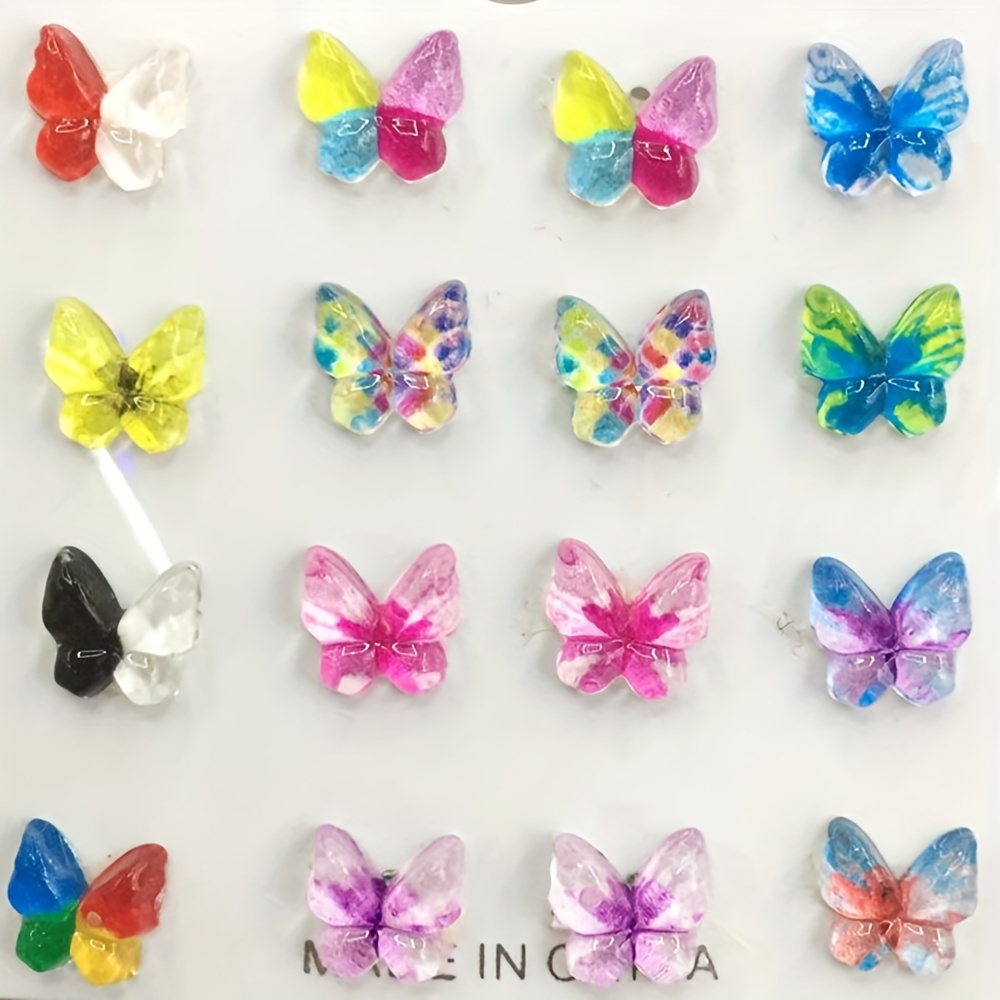 80pcs Colorful Butterfly Rhinestones for Nail Art