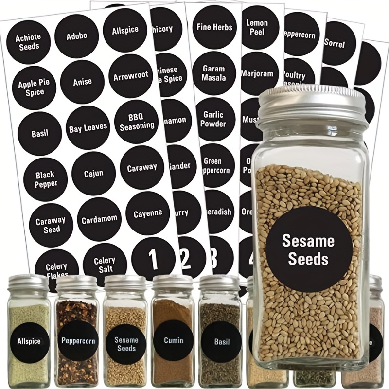 Spice Labels Stickers, Pvc Waterproof And Oil-proof Bottle Jar