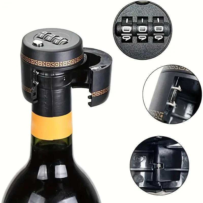 1pc, Bottle Locks, Wine Bottle Lock, Cap Digital Lock For Wine, Plastic  Bottle Password Lock Combination Lock For Wine & Liquor Bottle Wine Whiskey